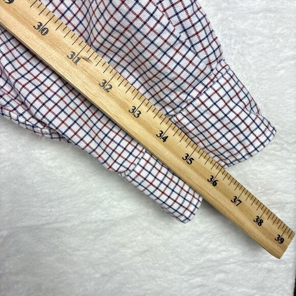VTG Ralph Lauren Mens 2XB Blue Red Grid Plaid Preppy Classic Fit Oxford Shirt - Picture 9 of 9